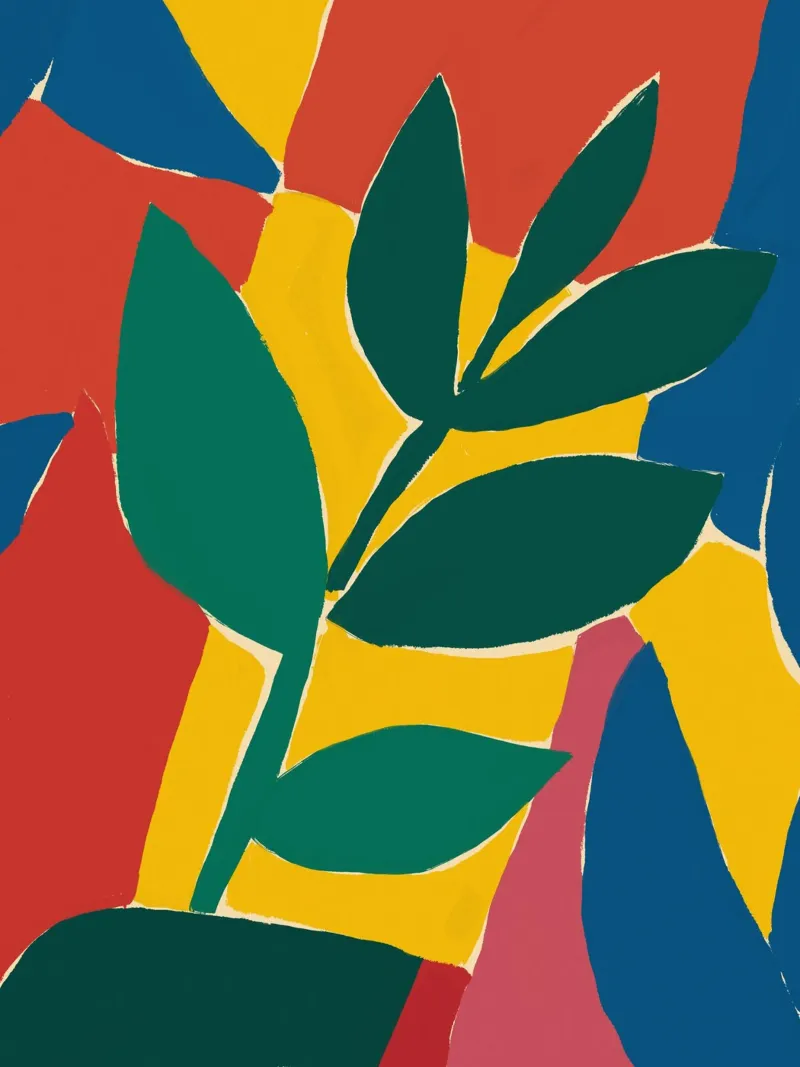 Maximalist botanical canvas by Little Dean