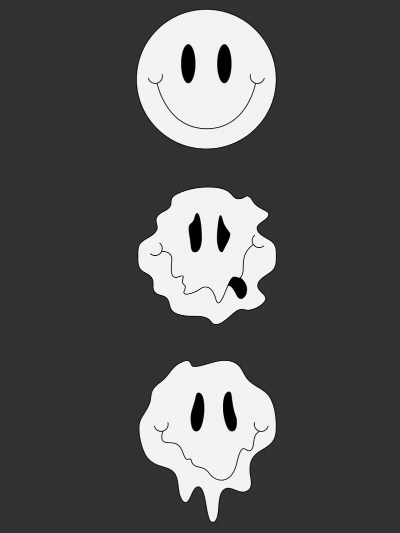 MELTING SMILEY poster con telaio in plastica da Einfach Uebel
