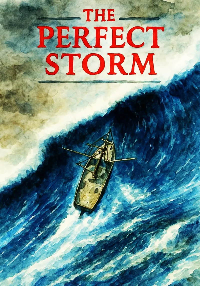 la tempête parfaite l'imagination de repeindre poster avec cadre en bois de SIQAYA