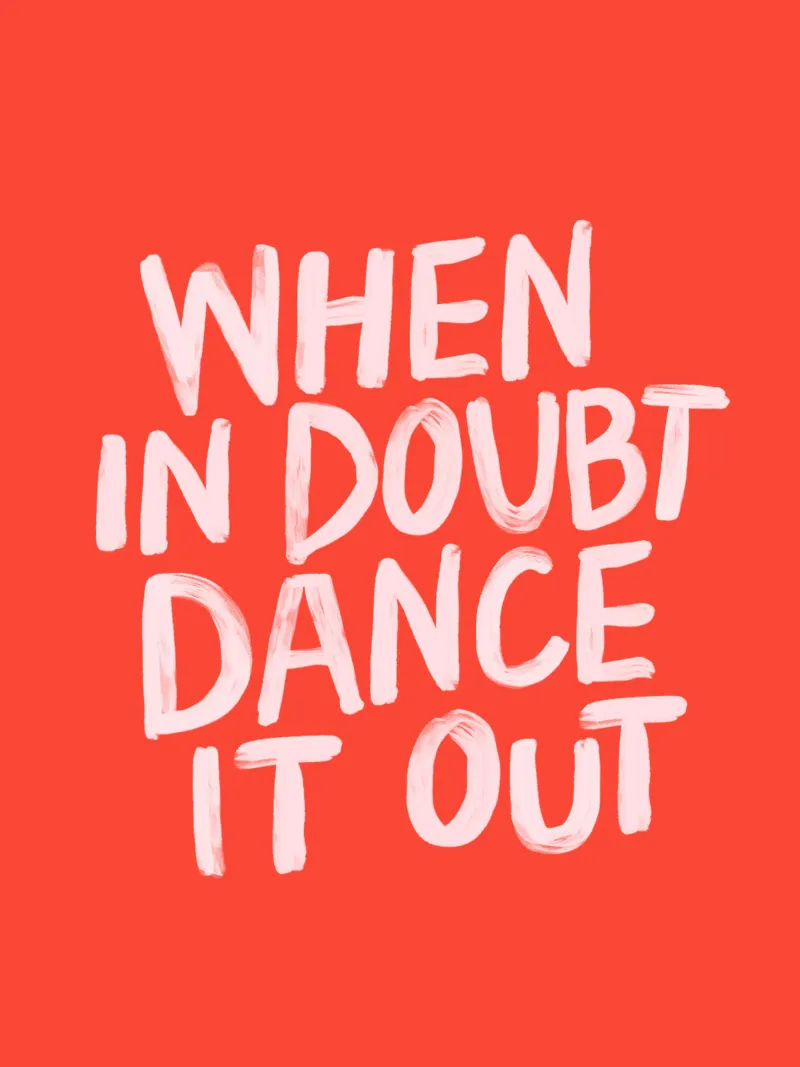 When In Doubt Dance it Out Red Pink Typography Print canvas by THE MOTIVATED TYPE