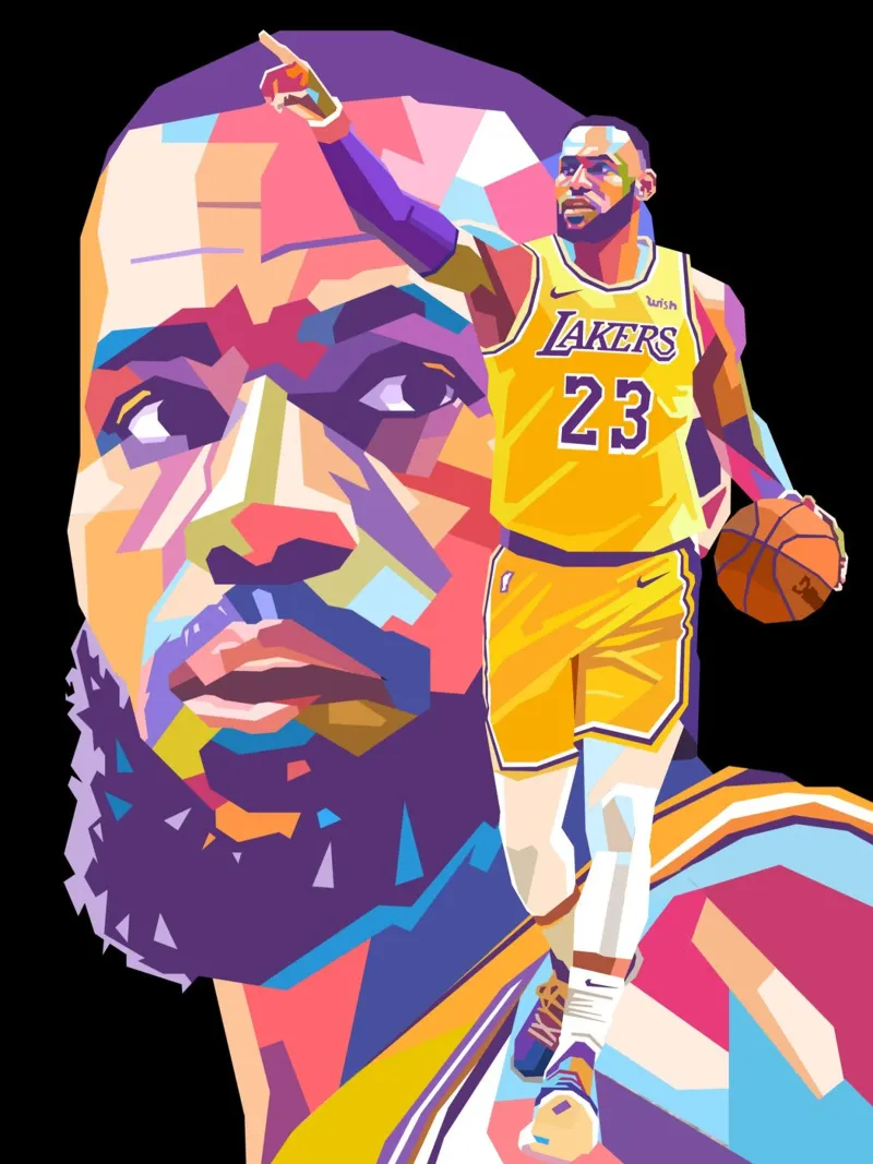 Lebron James icona del basket carta hahnemühle da Hantamrata