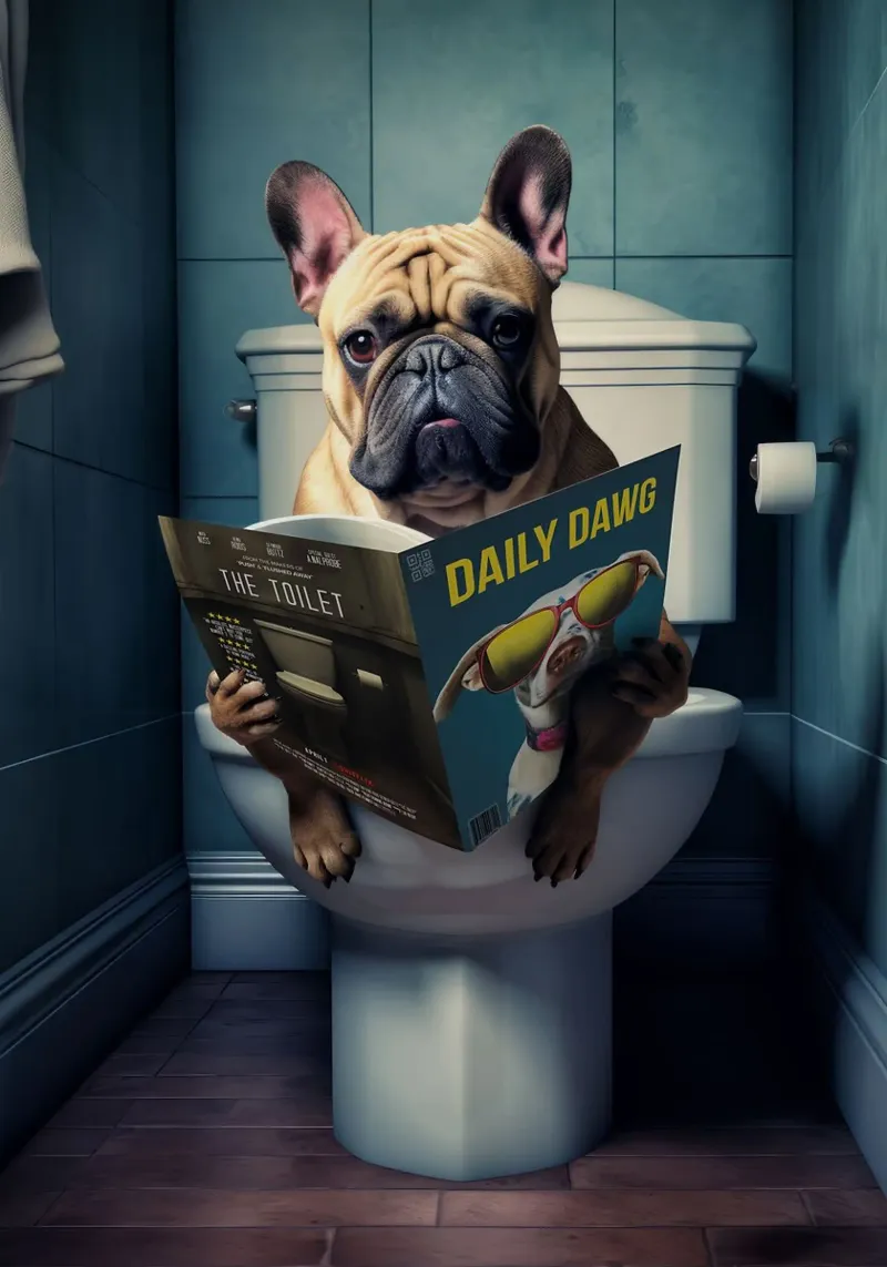 Bulldog francese nel bagno pannello forex da Charles A Boudreau