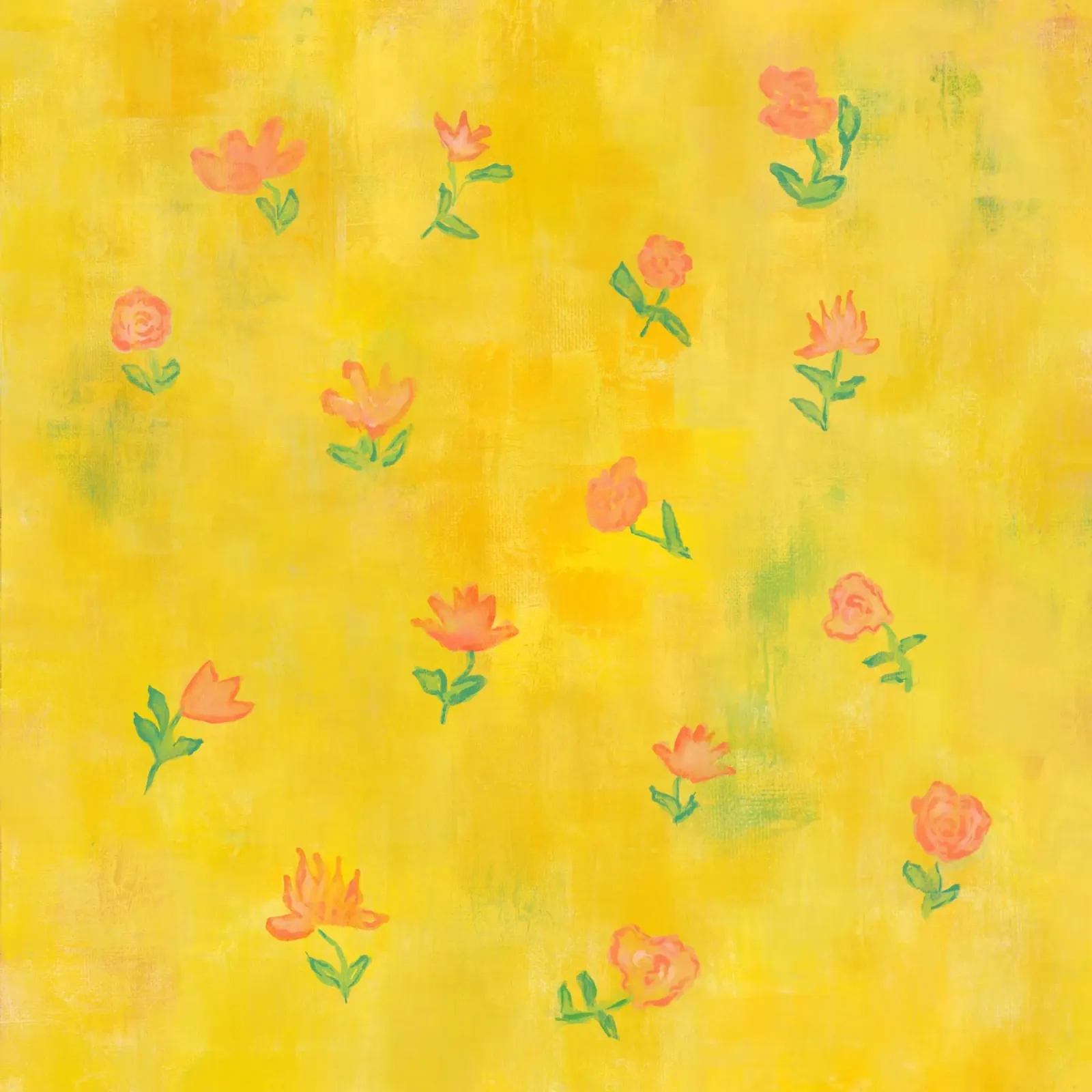 Poesia floreale in giallo solare poster con telaio in alluminio da Petra Lang