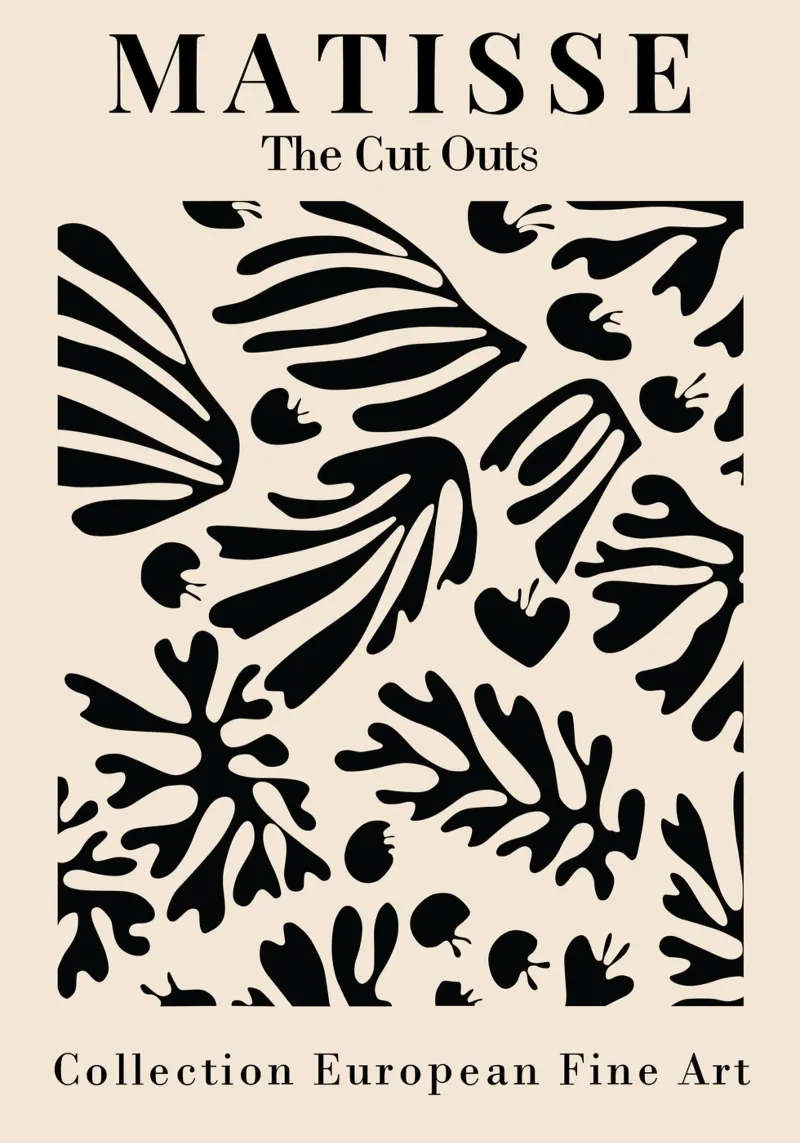 Henri Matisse Black Leaf Collage acrylic glass by Perdana shop