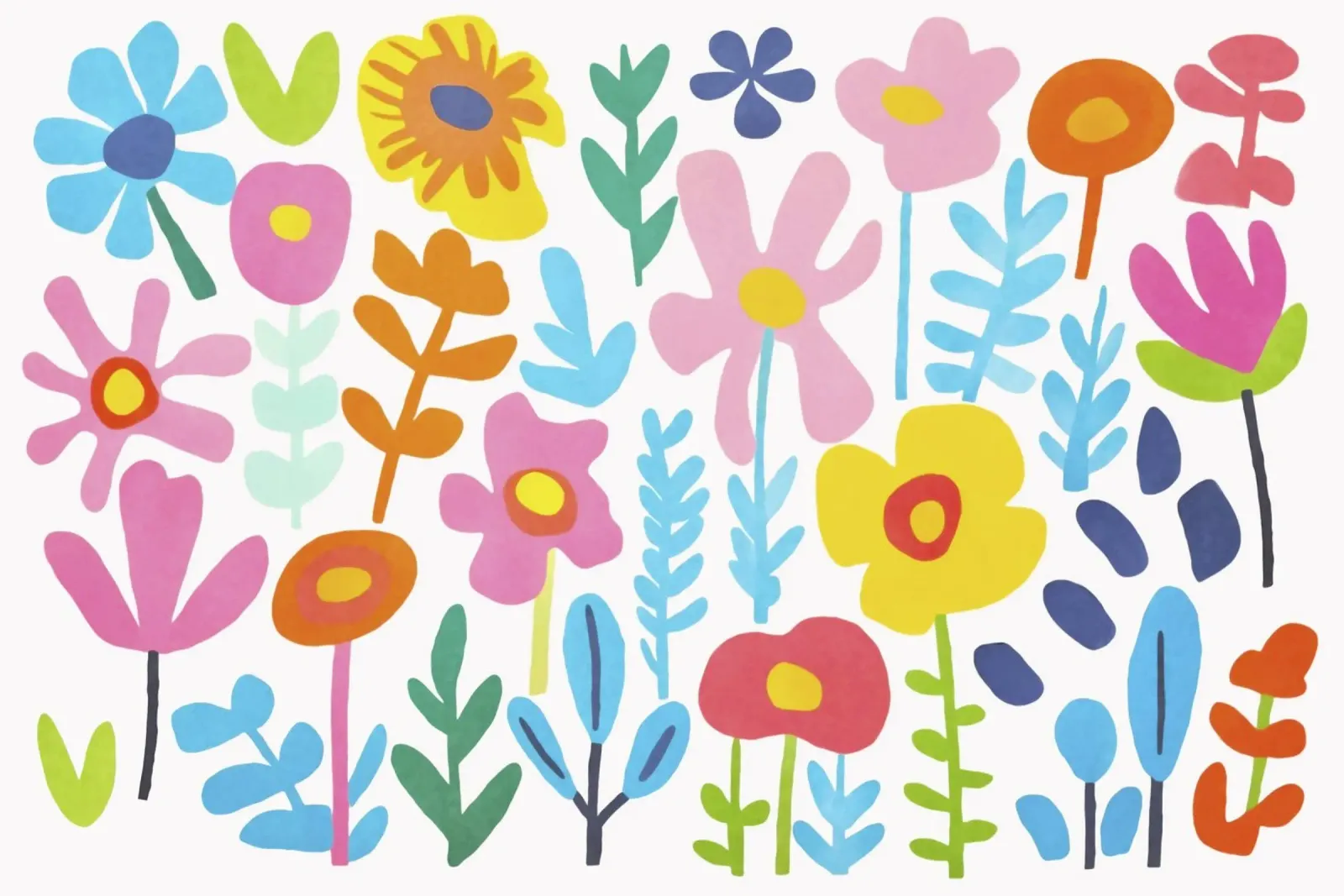 Groovy Flowers Summer Meadow canvas by Andrea Haase Modern Home