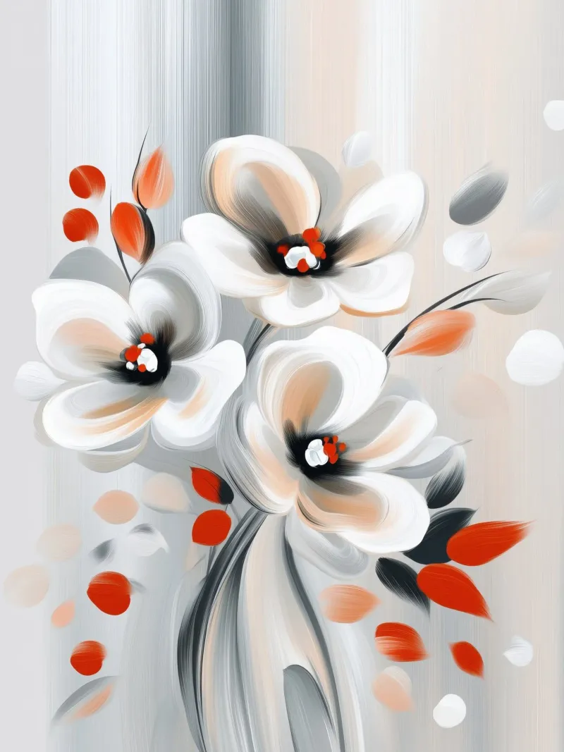 Fiori in grigio rosso pellicola backlit da Imagine