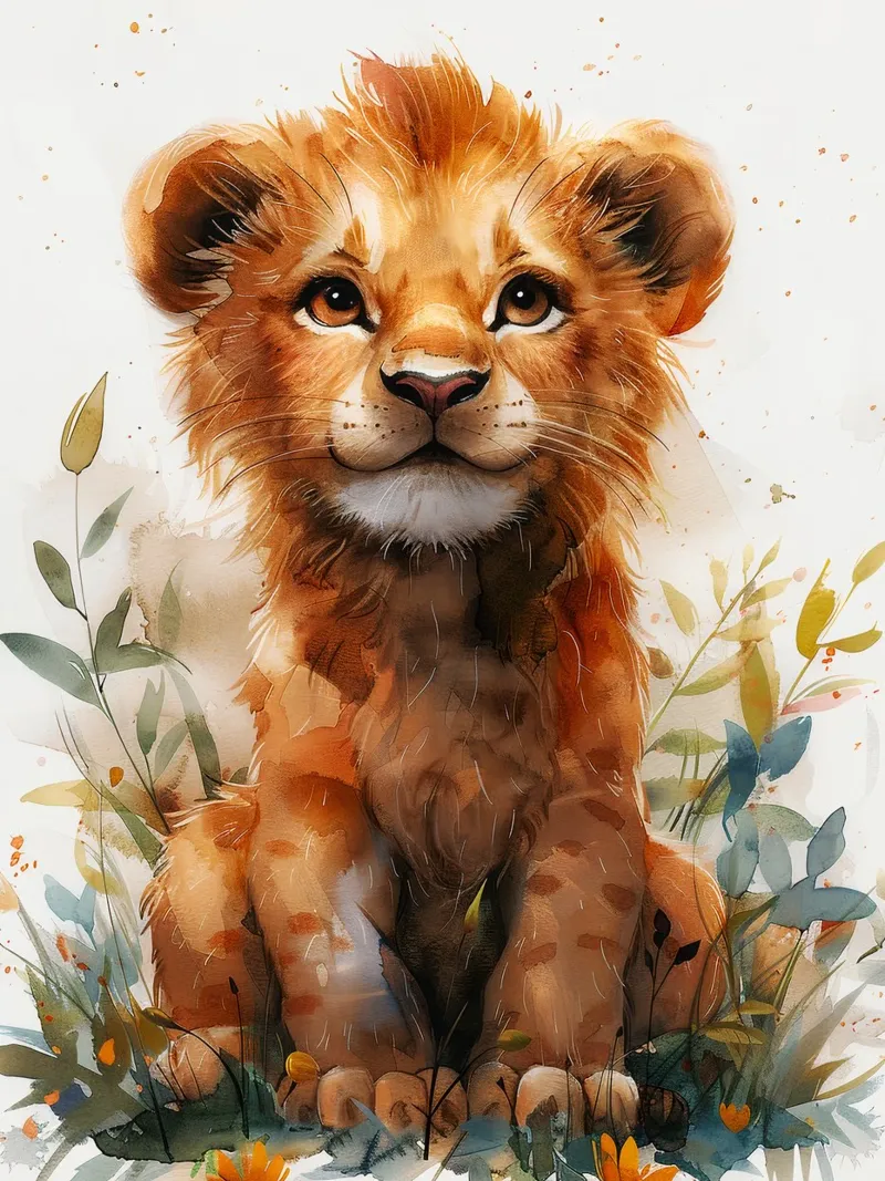 Baby Lion hahnemühle by Mateo