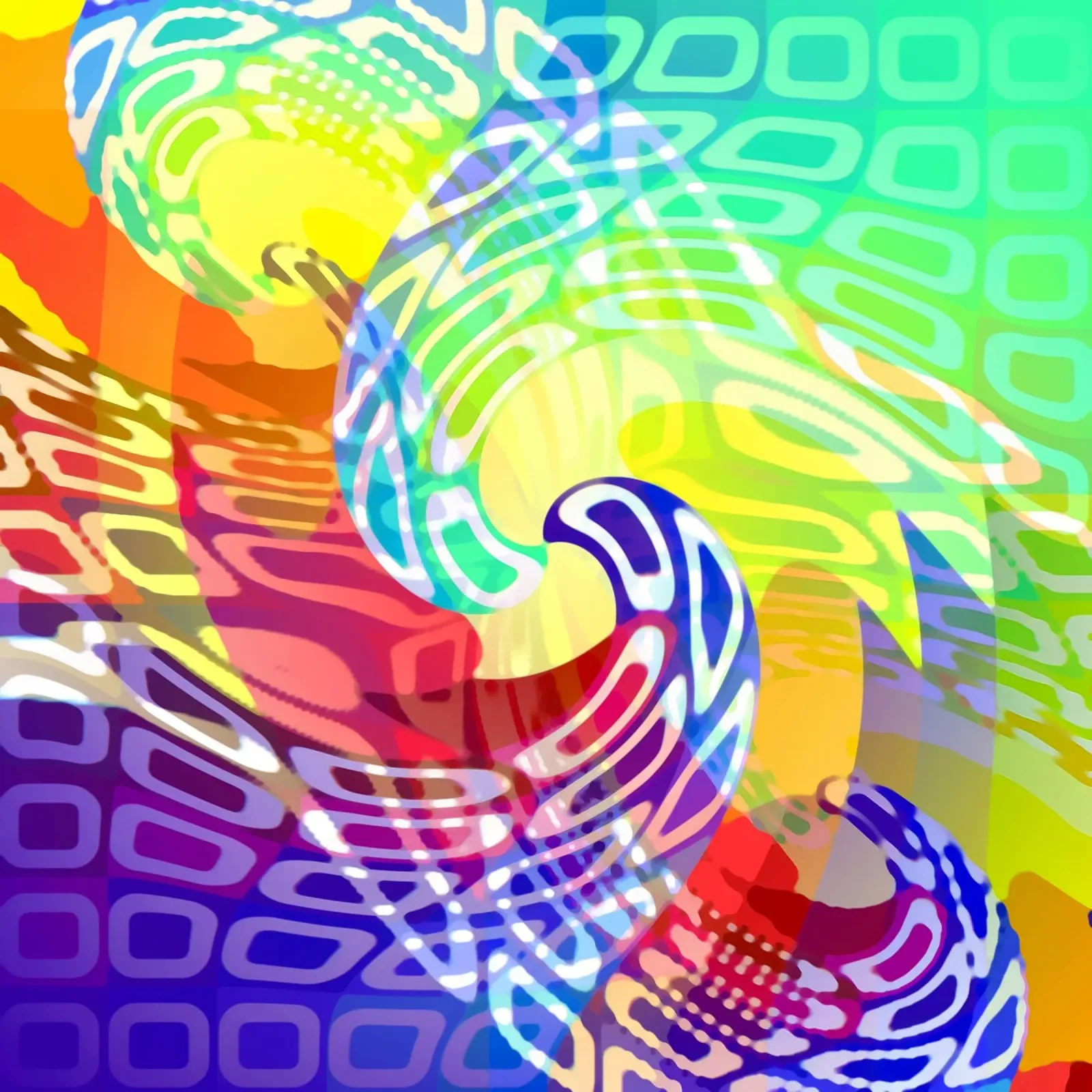 Abstract swirl of colourful waves hahnemühle by Gürsel Yesil Digital Art