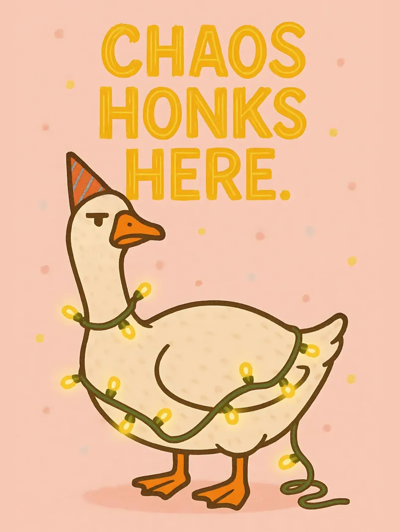Funny Goose Meme hahnemühle by Funny Humor Art