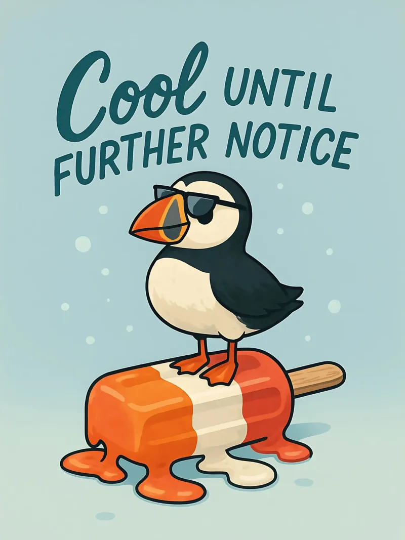 Funny Puffin Meme pellicola backlit da Funny Humor Art