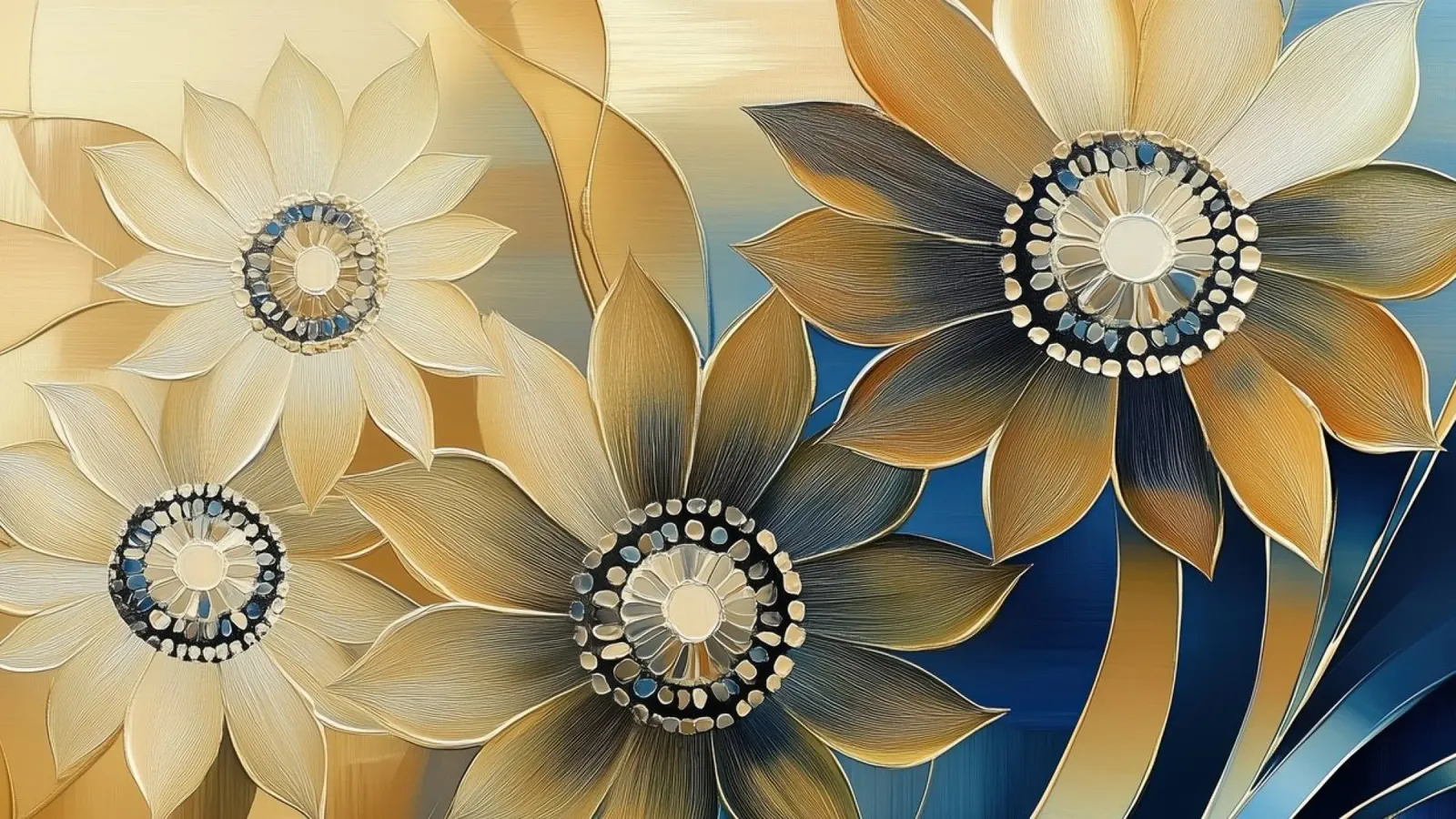 Bloemen abstract canvas met Baklijst van Imagine