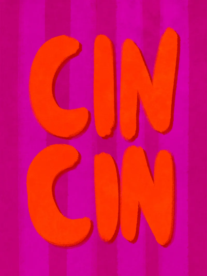 CIN CIN - Handlettering pellicola backlit da Illustration Raissa Oltmanns