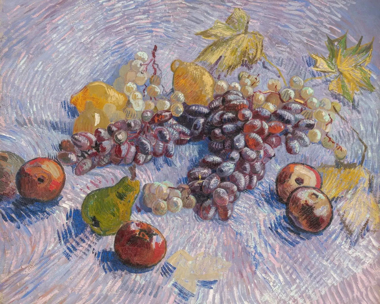 van Gogh, uva, mele, limoni e pere pellicola backlit da Carinaprint