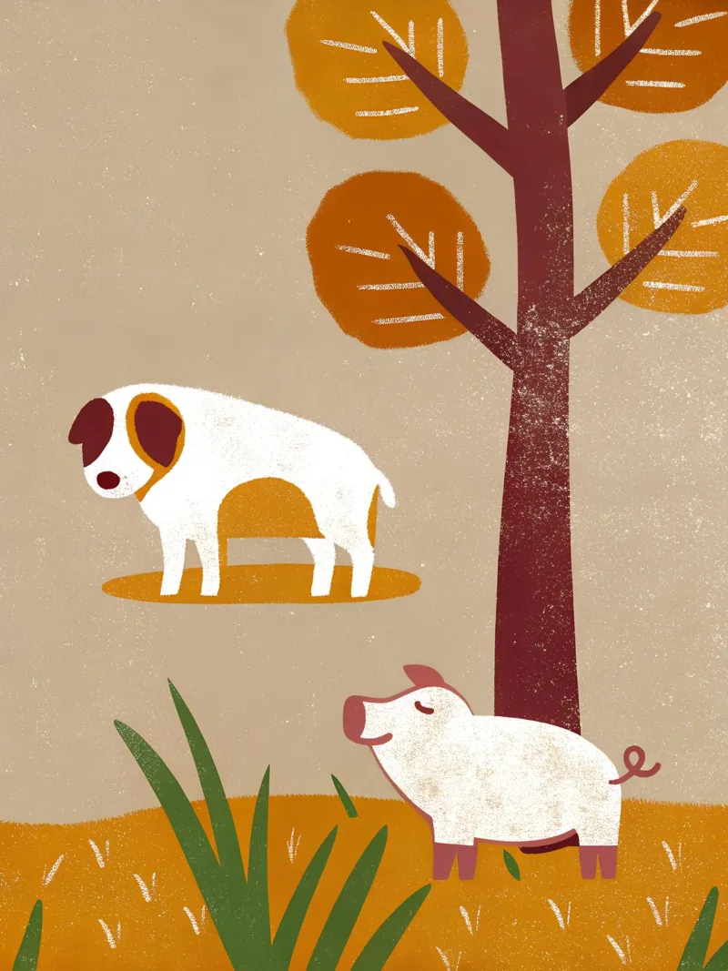 Cane e maiale Retro Pop pellicola backlit da THE LATEST SHOP