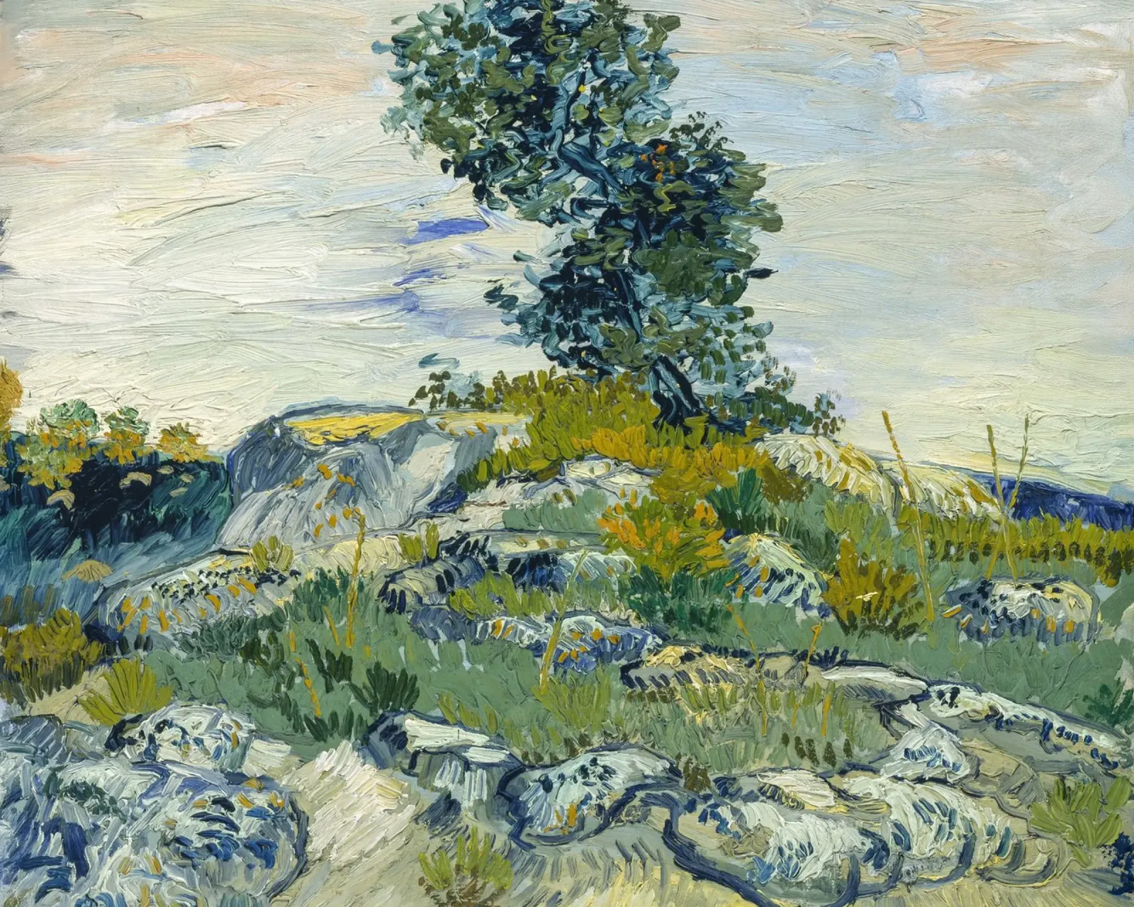 van Gogh, Roccia con quercia Dipinto a olio pellicola backlit da Carinaprint