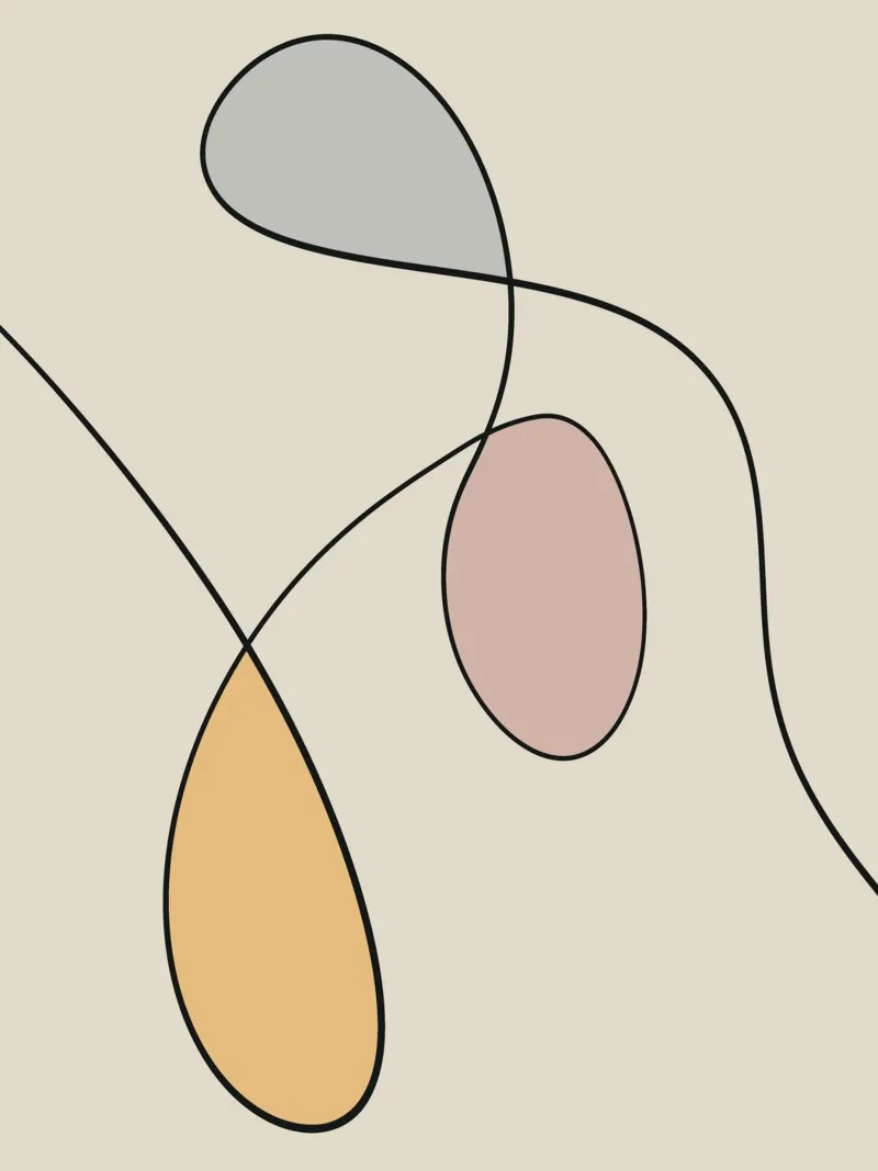 Minimal graceful line art abstract 14 pellicola backlit da Little Dean