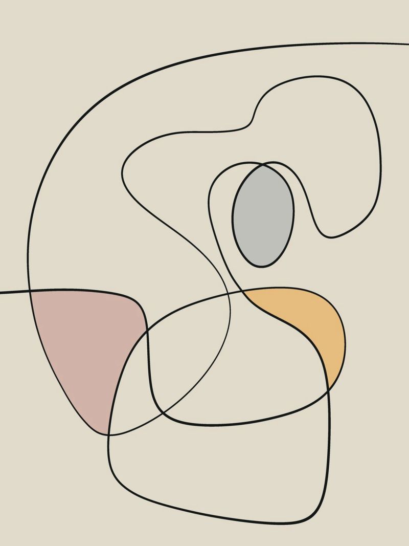 Minimal graceful line art abstract 18 pellicola backlit da Little Dean
