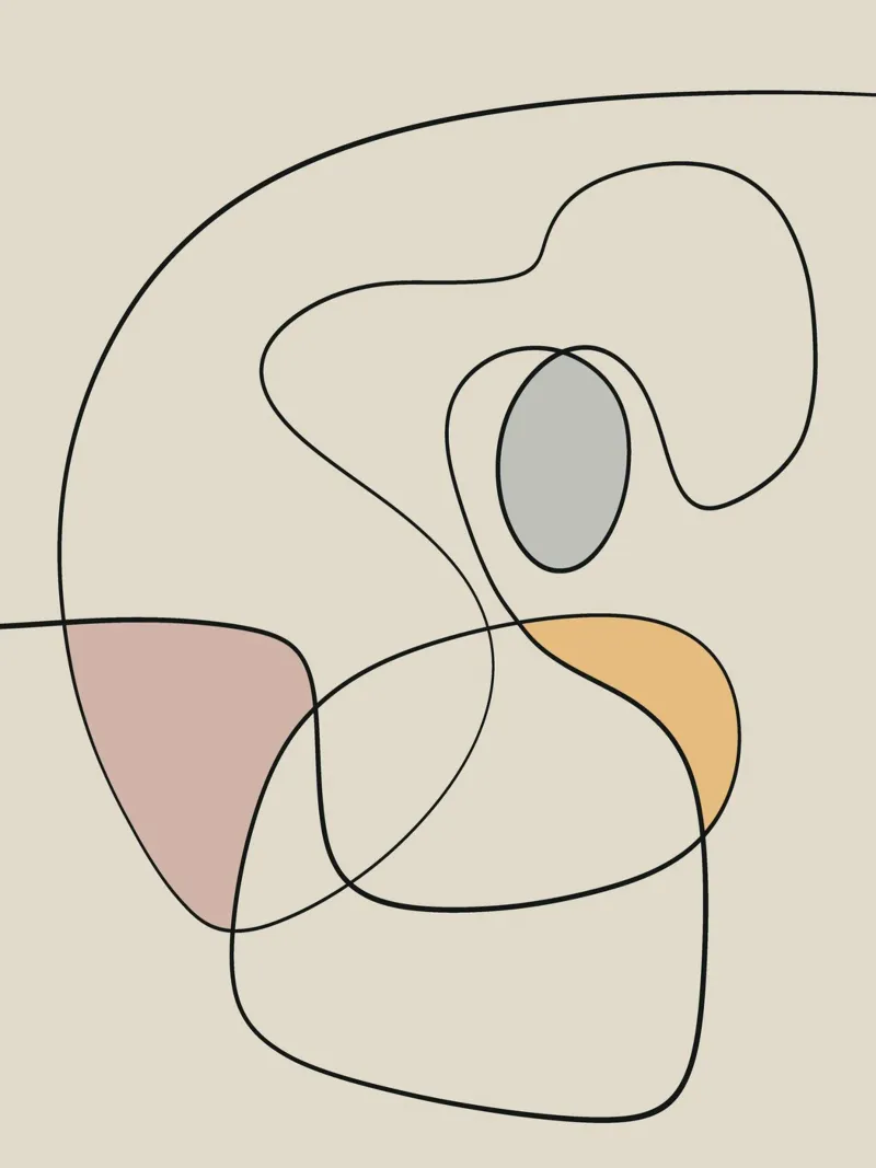 Minimal graceful line art abstract 18 plexiglass da Little Dean