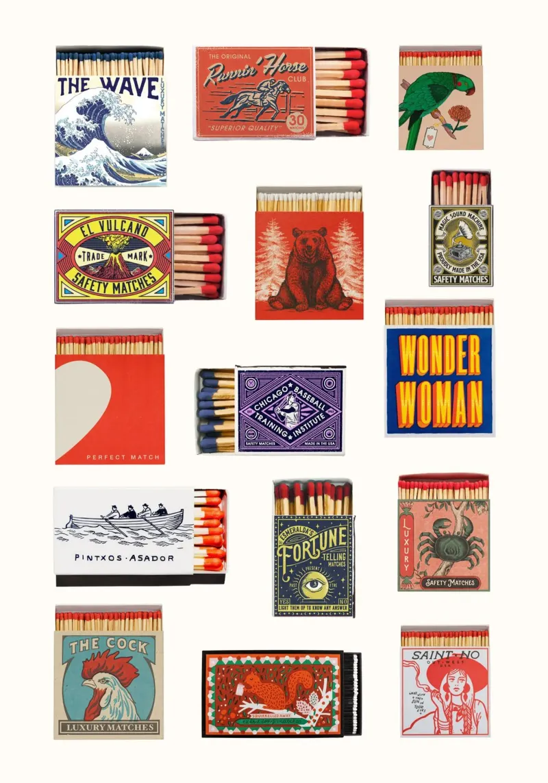 Vintage Matchbox Art | Retro Label Collection Print hahnemühle de NorwesClub