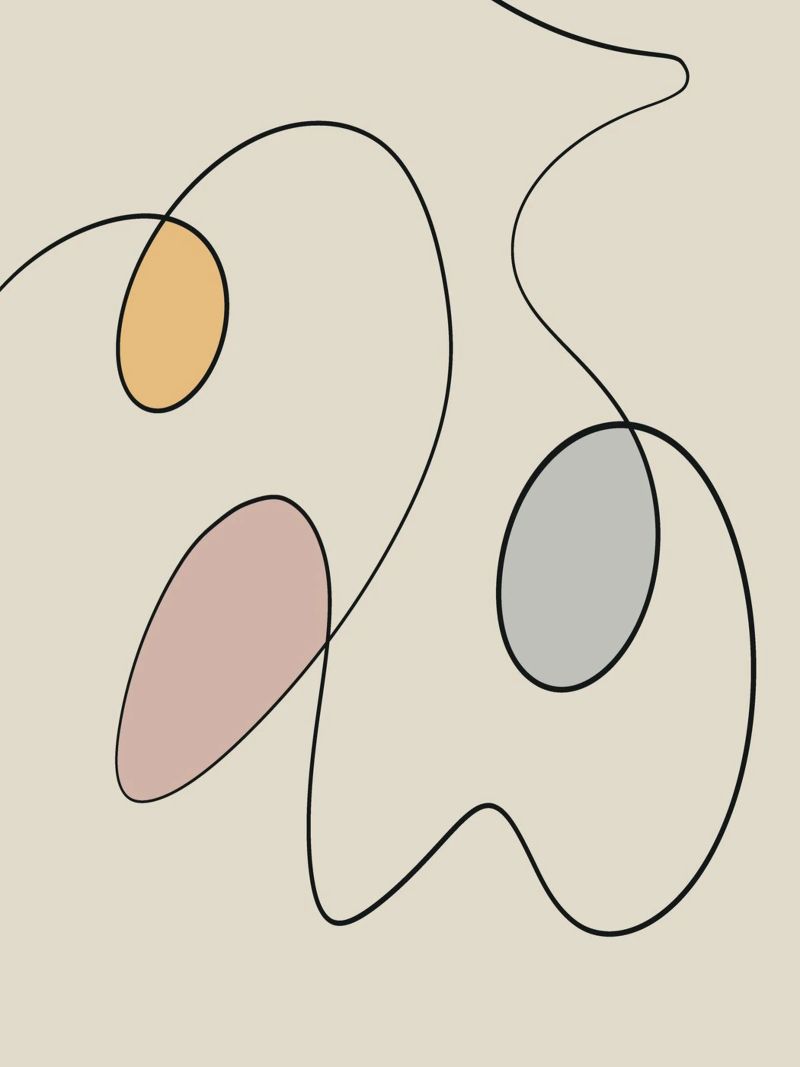 Minimal graceful line art abstract 15 pellicola backlit da Little Dean