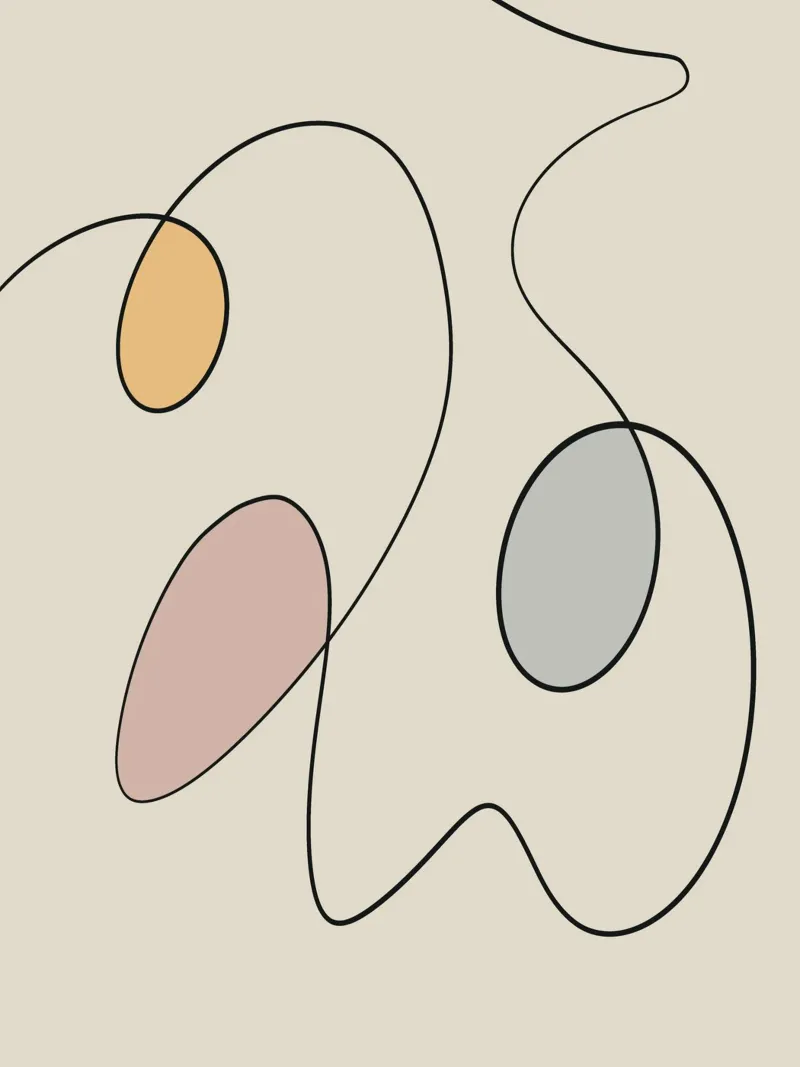 Minimal graceful line art abstract 15 pellicola backlit da Little Dean