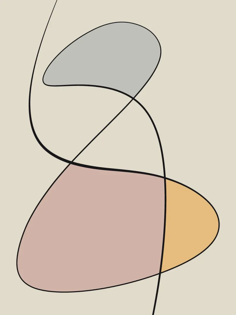 Minimal graceful line art abstract 13 alluminio dibond da Little Dean