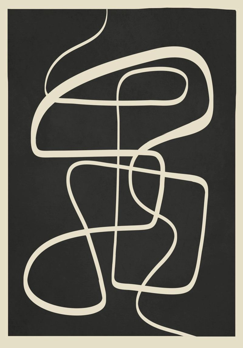Modern Abstract Lines – Noir Poster von cityart