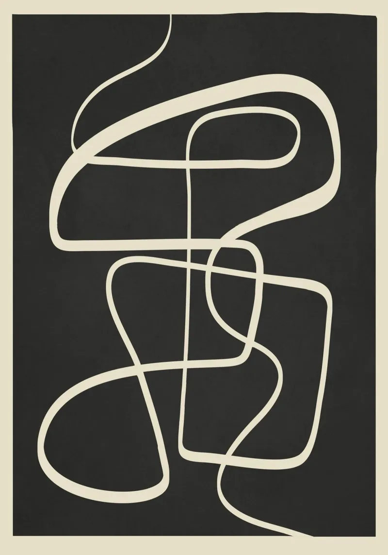 Modern Abstract Lines – Noir pannello forex da cityart