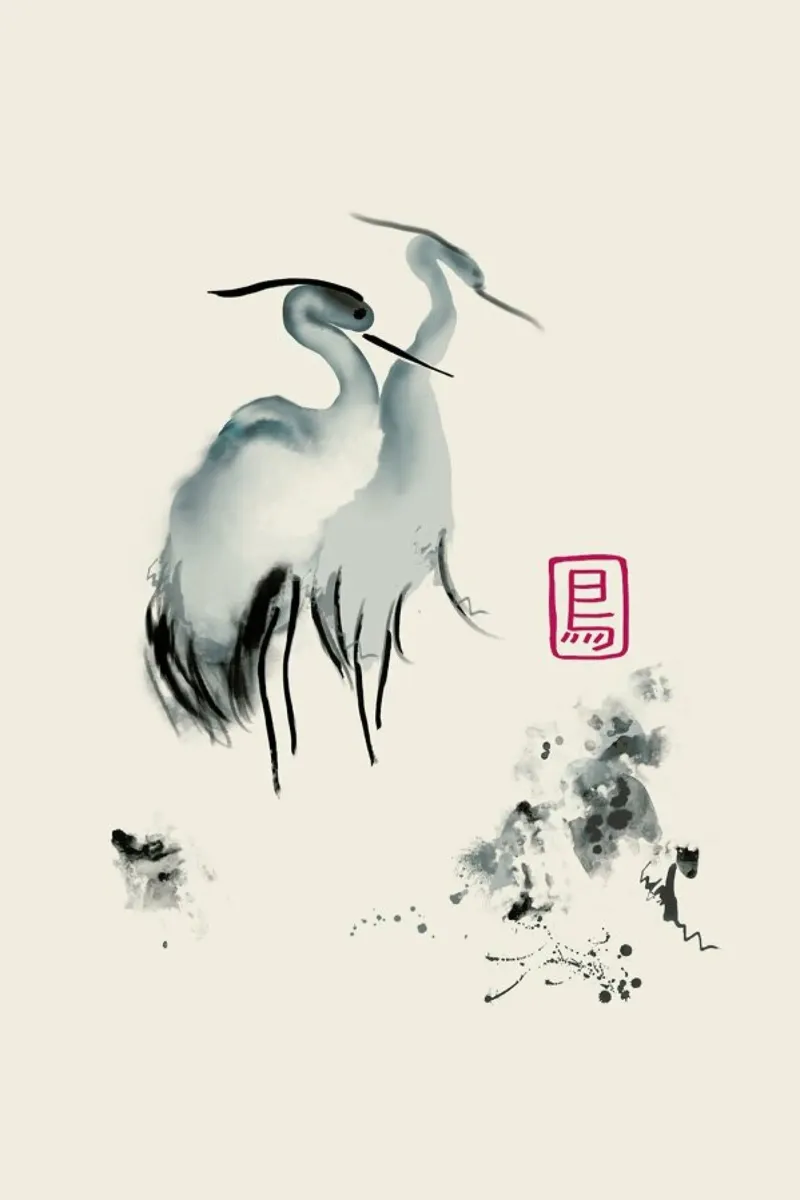 Cranes Of Mist pellicola backlit da Flora & Fauna