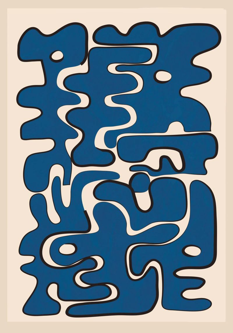 Minimal Abstract Maze – Cobalt plexiglass da cityart
