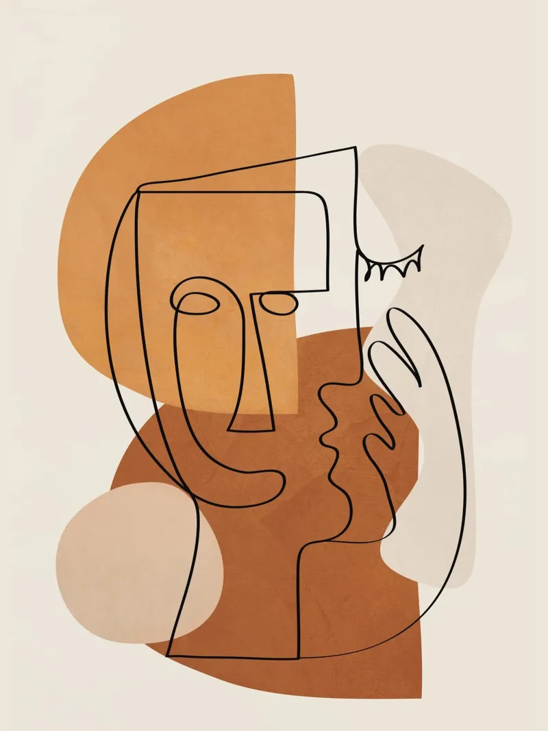 Abstract Clay Faces I carta hahnemühle da cityart