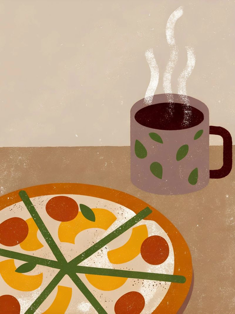 Pizza et café Retro Pop poster de THE LATEST SHOP