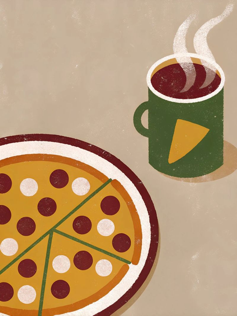 Pizza et café Retro Pop poster de THE LATEST SHOP