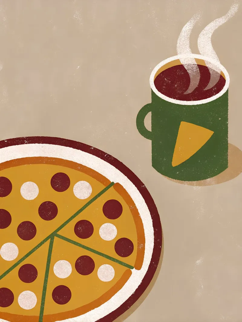 Pizza And Coffee Retro Pop pellicola backlit da THE LATEST SHOP