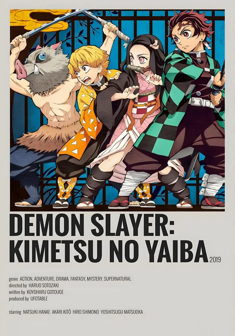 DEMON SLAYER KIMETSU NO YAIBA 2019 poster con telaio in alluminio da Totoya