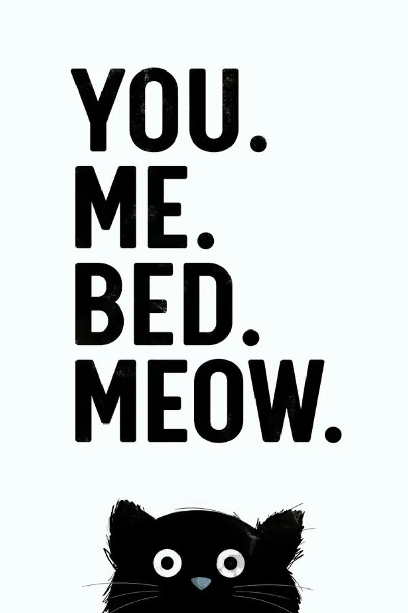 Cat Meow White pellicola backlit da Doozal