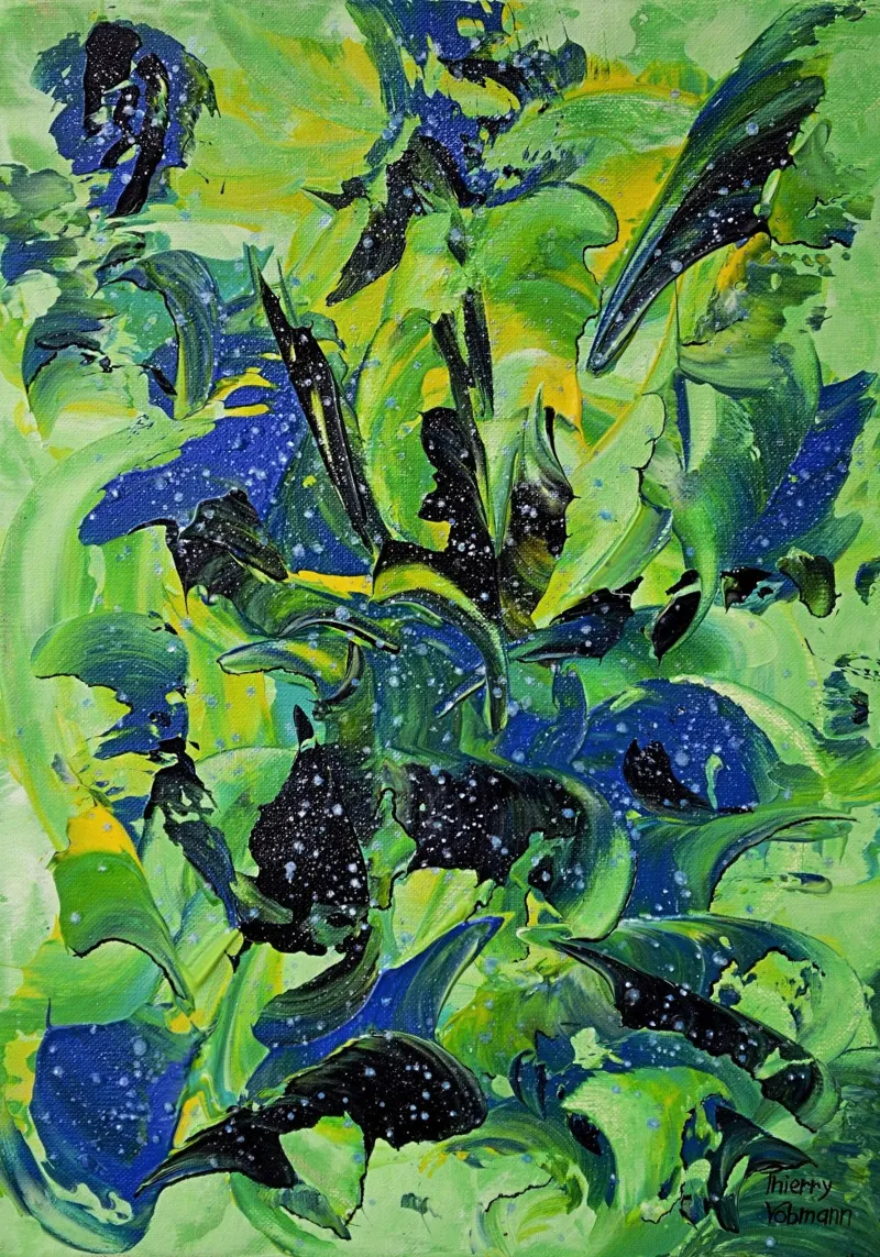 PERLE DI RUGIADA. poster con telaio in alluminio da Thierry Vobmann Abstract painting