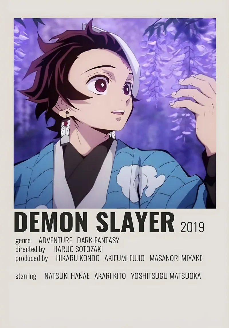 DEMON SLAYER 2019 poster met houten frame van Totoya