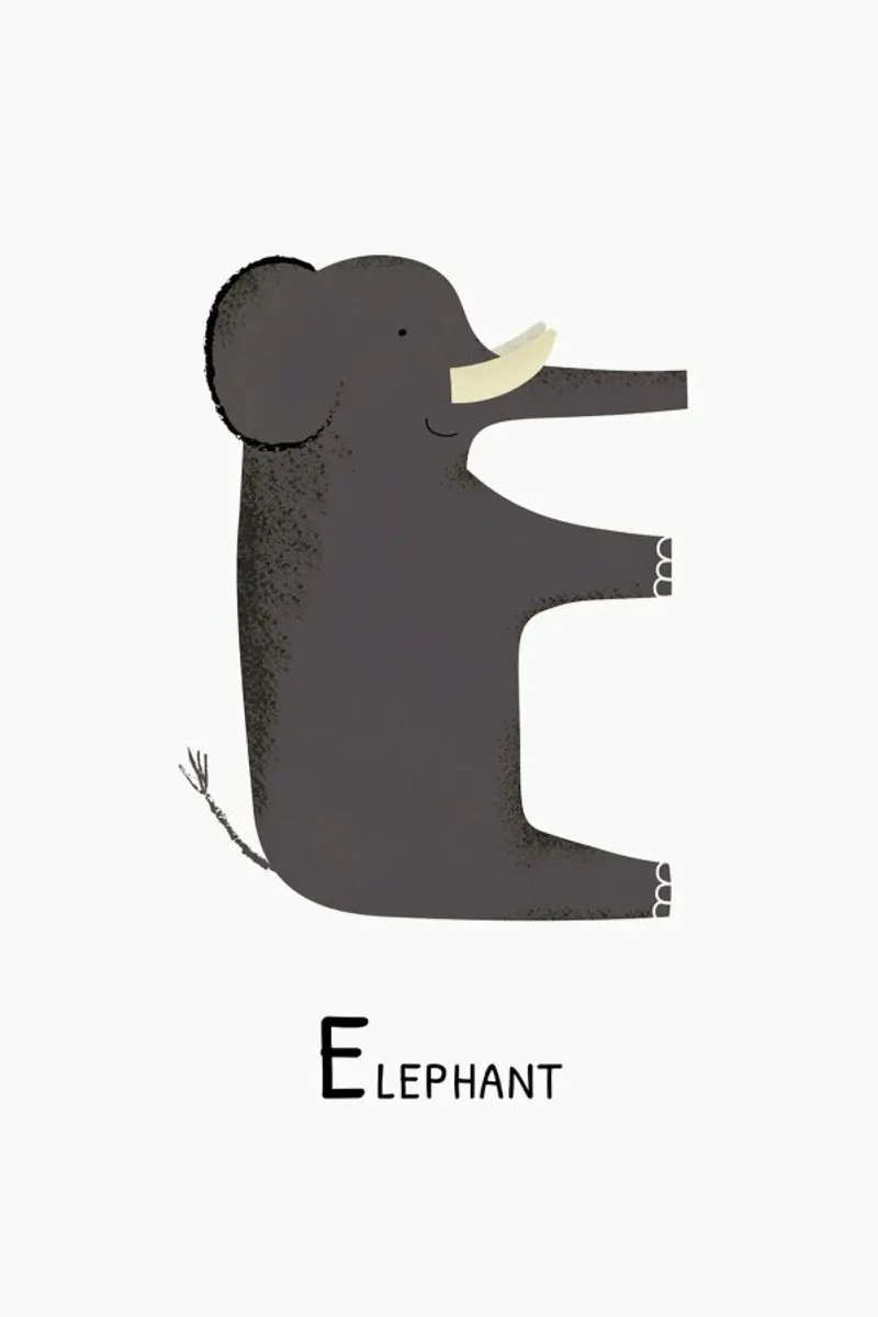 E for Elephant carta hahnemühle da Little Flourishes