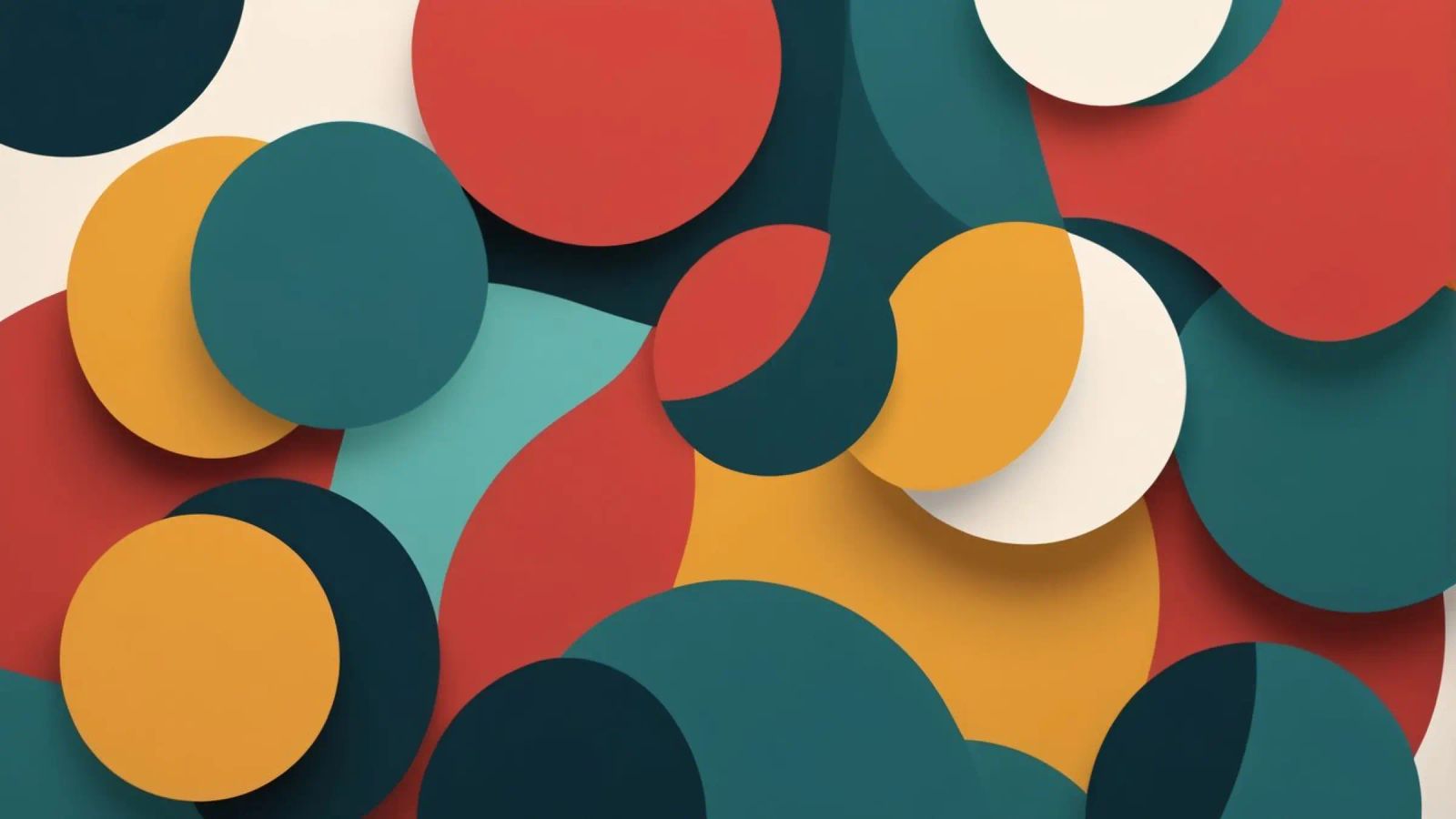 Dynamic abstract composition featuring colorful circles canvas by DesignDoodle