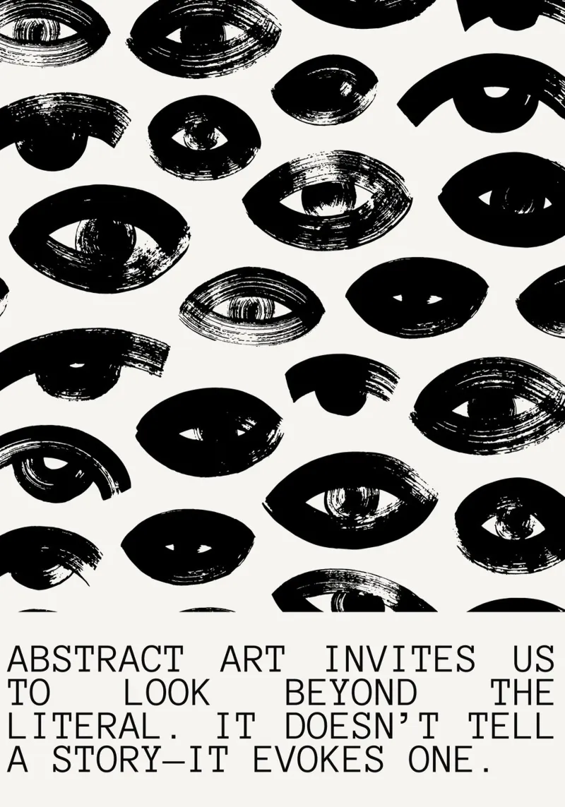 ABSTRACT ART INVITES US poster con telaio in legno da Einfach Uebel
