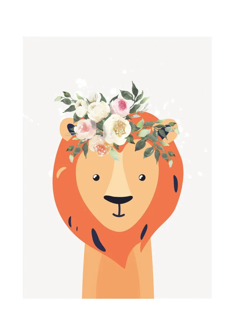 LITTLE LION poster con telaio in alluminio da Einfach Uebel