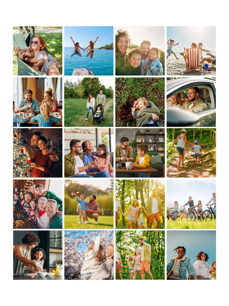 Benutzerdefinierte 20-Foto-Gitter-Collage Poster von Paigaam Studio