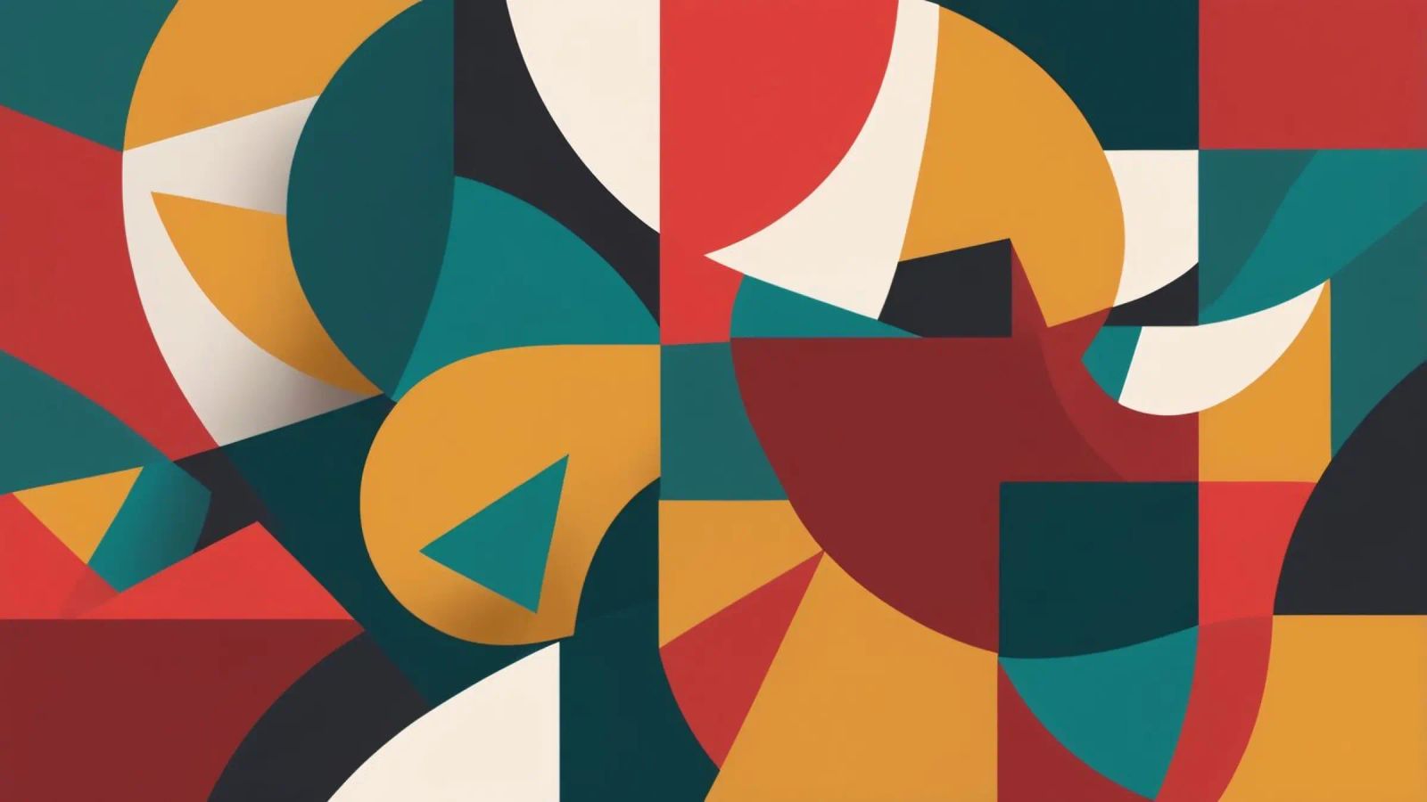 Art géométrique abstrait avec des couleurs et des formes audacieuses poster de DesignDoodle