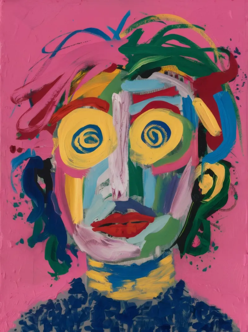 Vivid Abstract Portrait canvas by Muse Fragments
