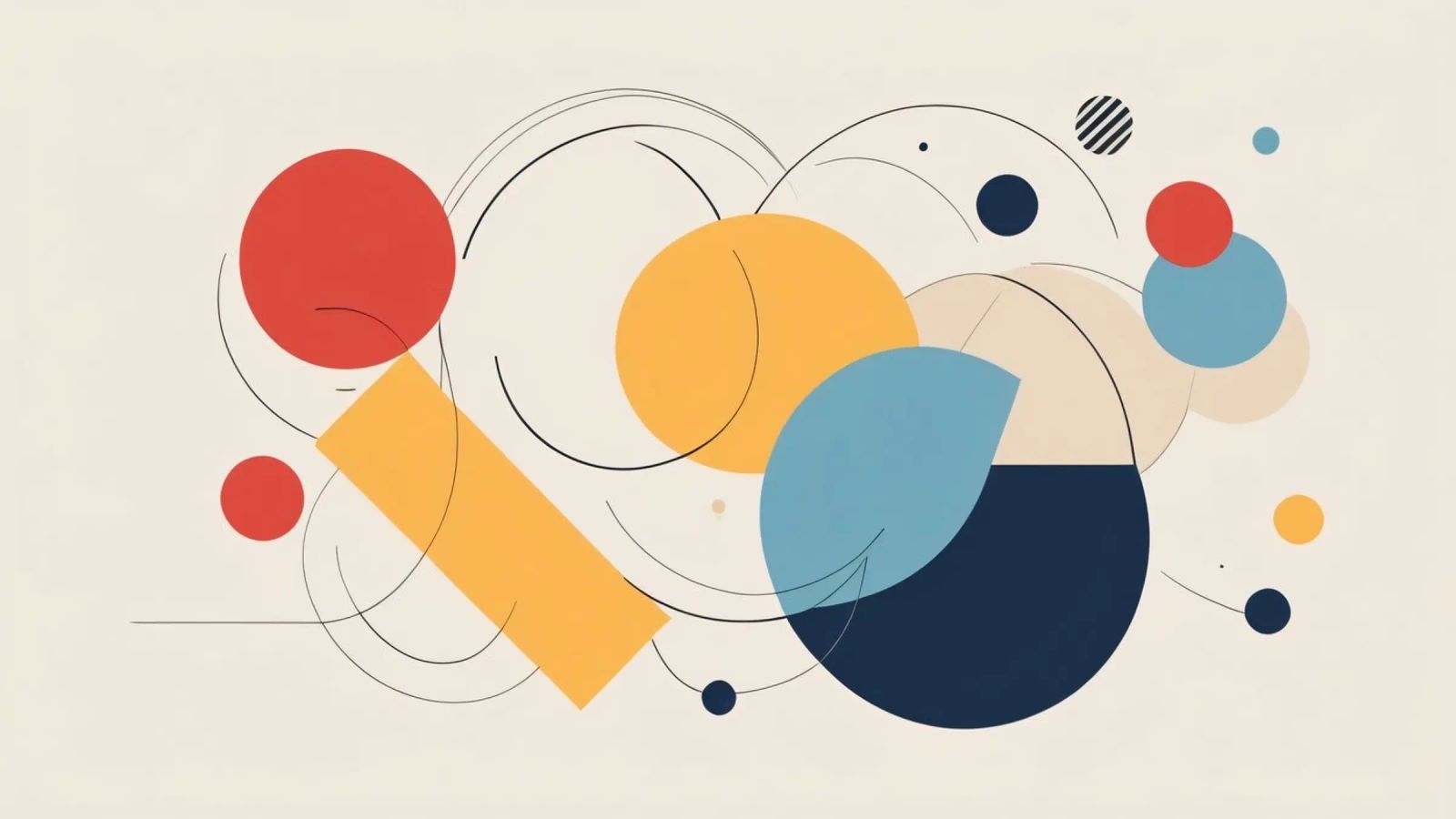 Forme geometriche astratte in colori caldi e freddi poster da DesignDoodle