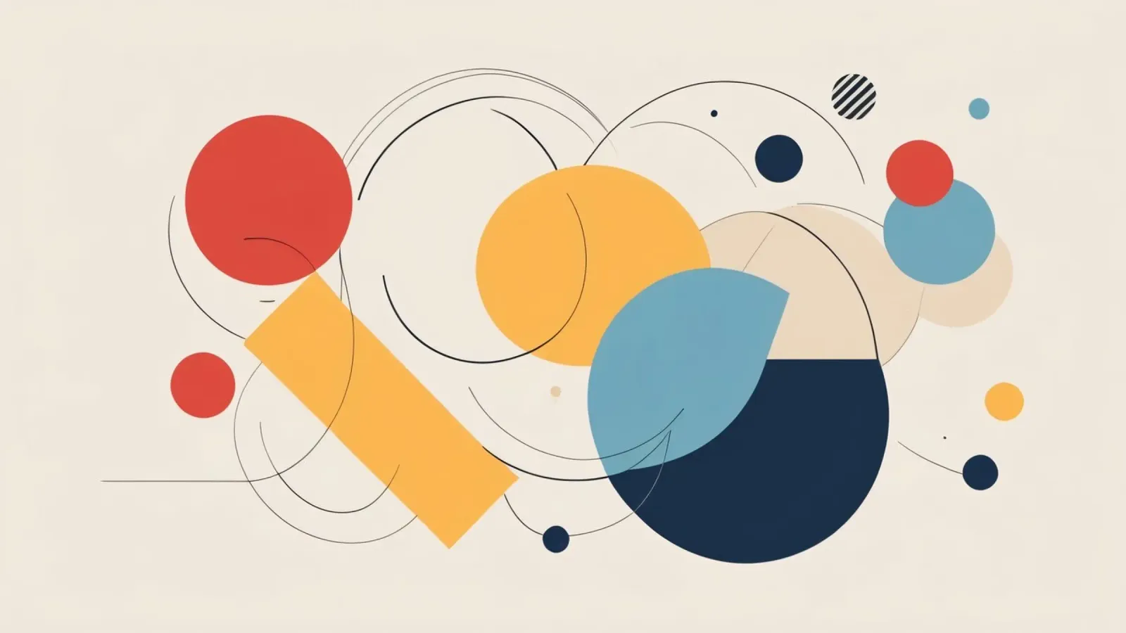 Forme geometriche astratte in colori caldi e freddi alluminio dibond da DesignDoodle