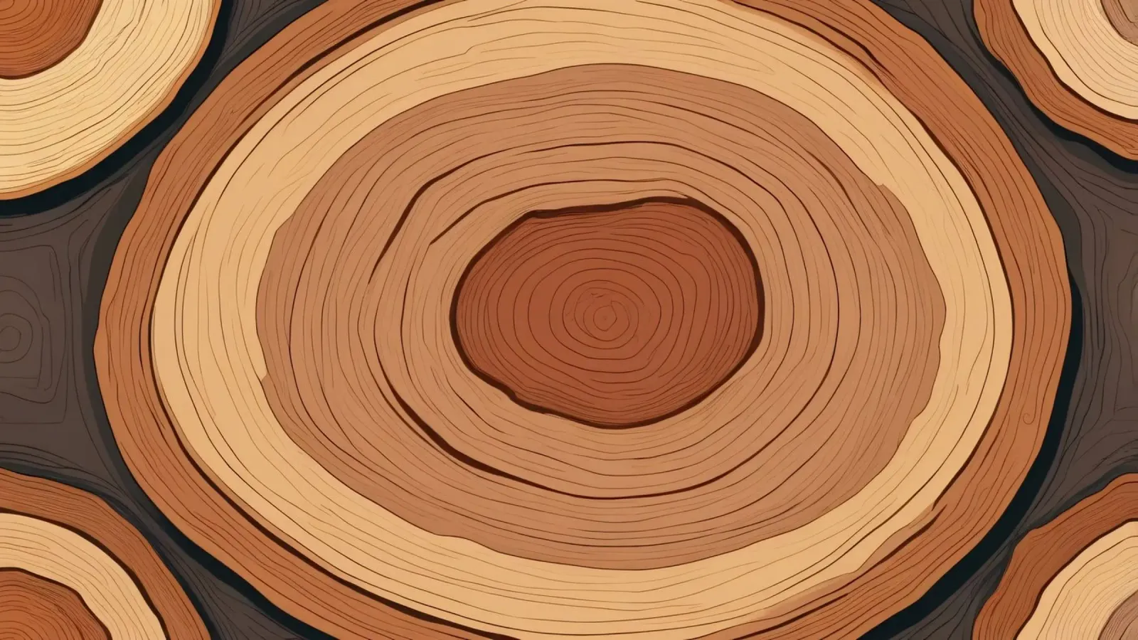 Vista ravvicinata di anelli di legno lucidati che mostrano la natura poster con telaio in alluminio da DesignDoodle