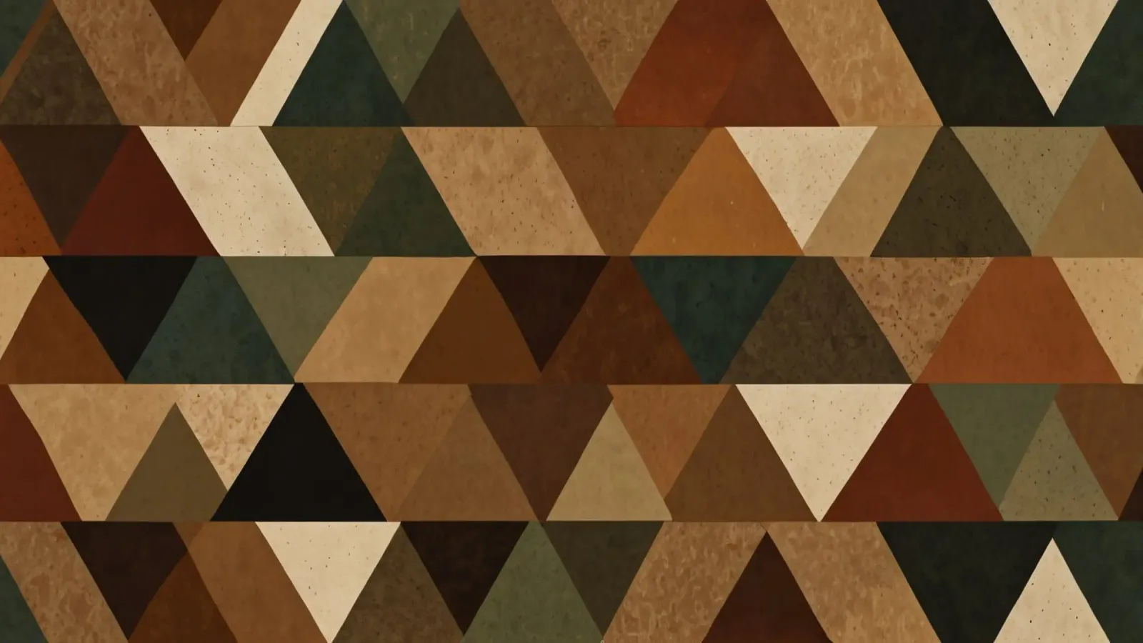 A geometric pattern of triangles in earthy tones arranged canvas by DesignDoodle