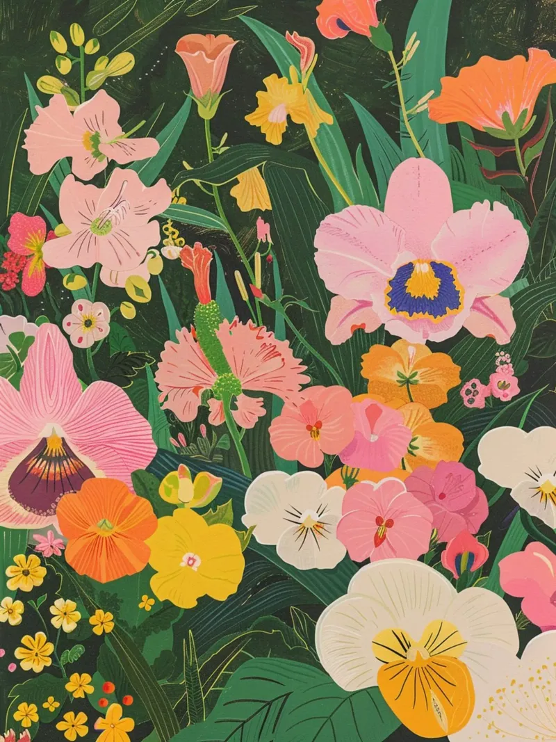 Retro Floral Art poster con telaio in alluminio da Gypsy Galleria